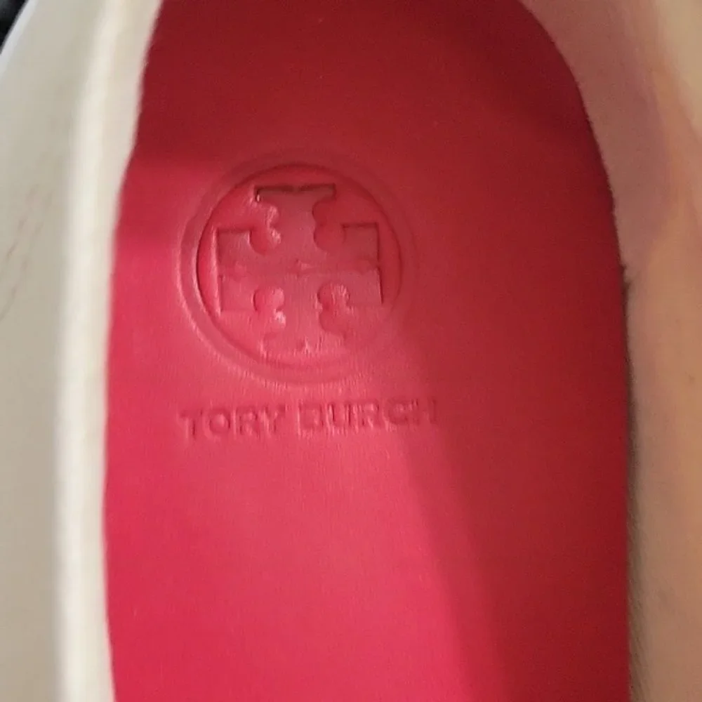 Tory Burch Murray off white lace-up sneakers women's size 10.5 - Picture 3 of 13